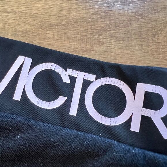 Victoria Sport Victoria's Secret Sweat Shorts Size XS Black/Pink Spell Out - Picture 3 of 10